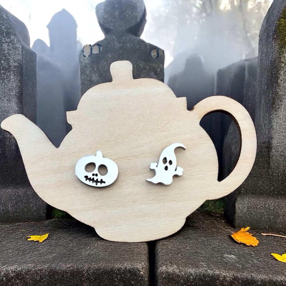 🆕Pumpkin and Ghost Stud Earrings Stainless Steel